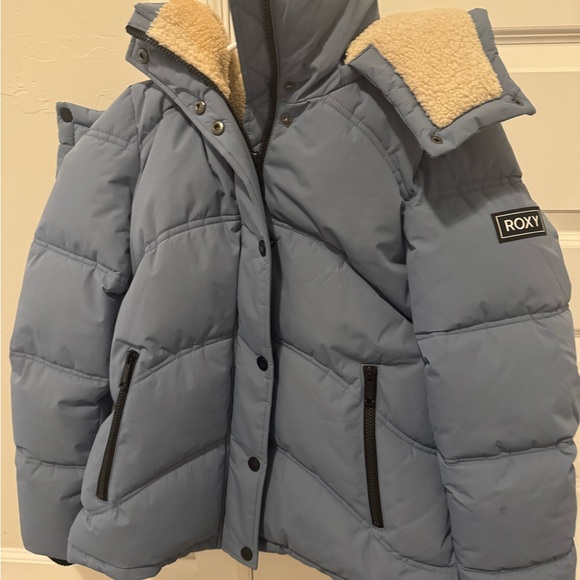 Roxy Women's Light Blue Puffer Jacket - Picture 4 of 6